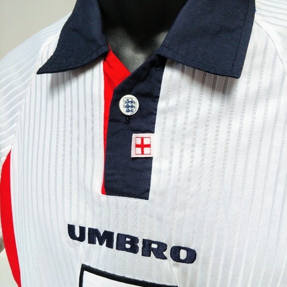 VTG Umbro England Collared Futbol Soccer Shirt - Picture 4 of 6